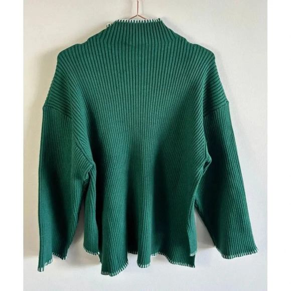 Gibsonlook Womens Pullover Long Sleeve Classic Turtleneck Sweater Green Sz S - Picture 3 of 7